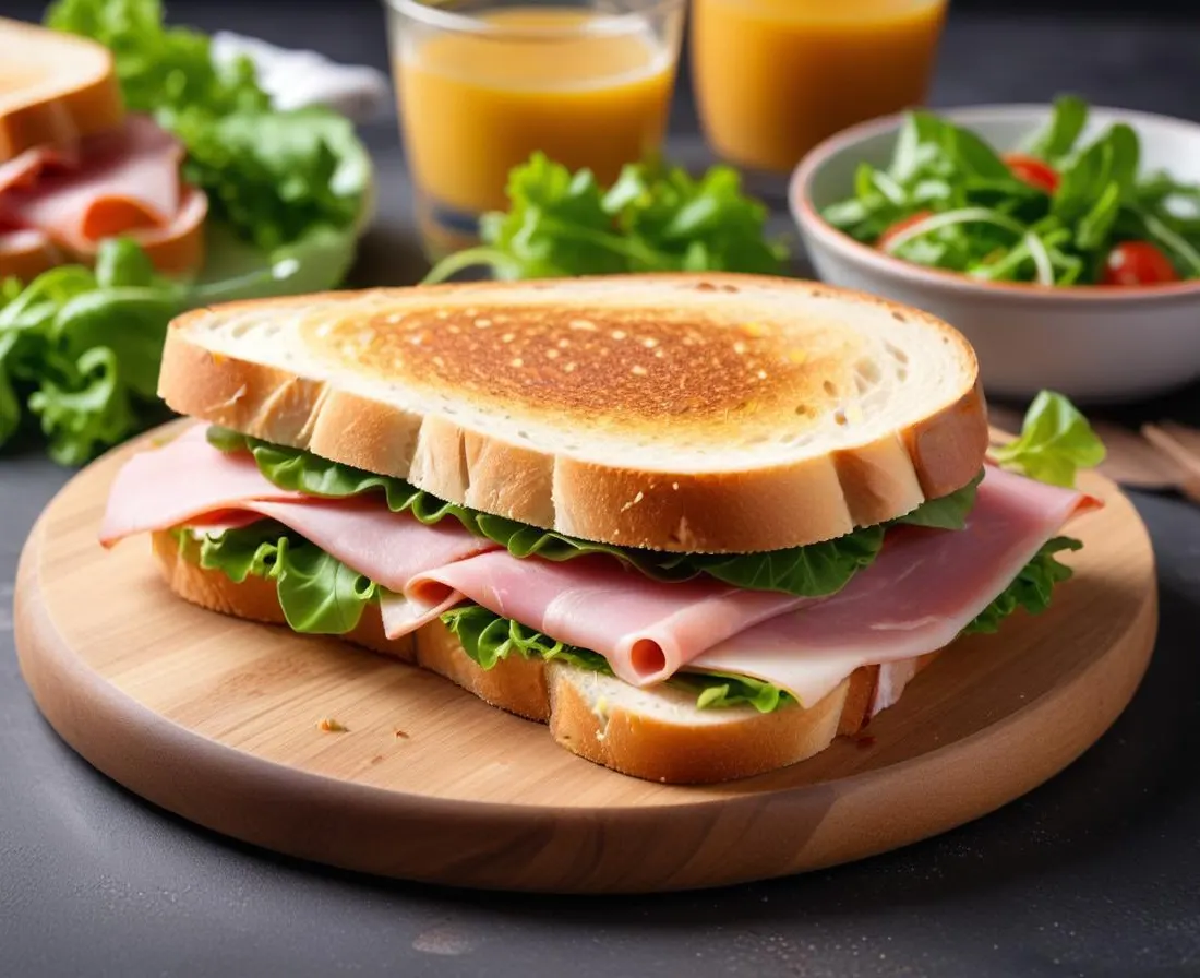 Le Classique Réconfortant : Sandwich Jambon-Fromage et Salade Verte