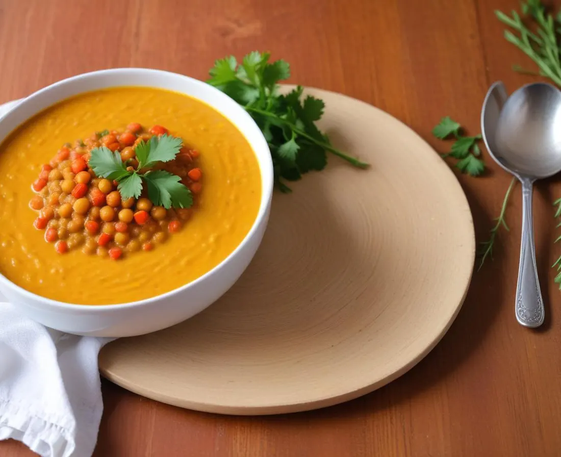 Dahl de Lentilles Corail au Lait de Coco et Curry