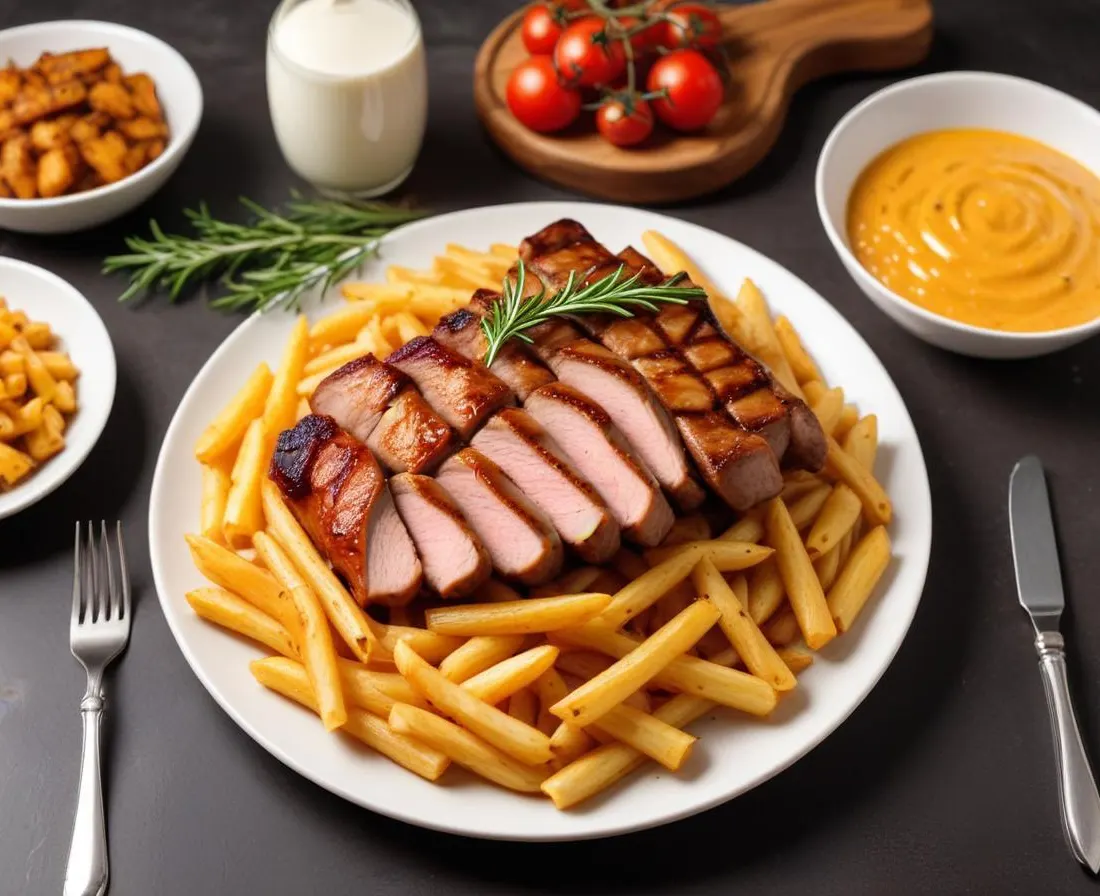 Côtes de porc grillées aux pennes épicées et crémeuses