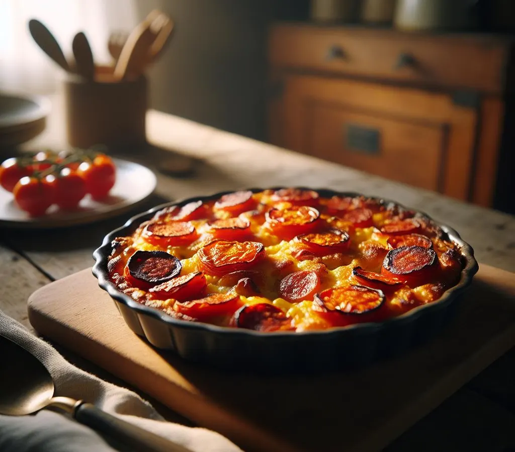 Gratin de tomates et chorizo