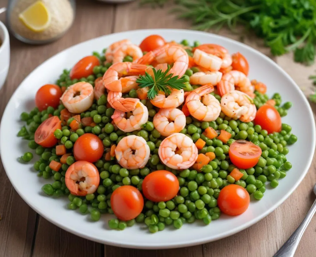 Salade de Lentilles Corail aux Crevettes et Coriandre