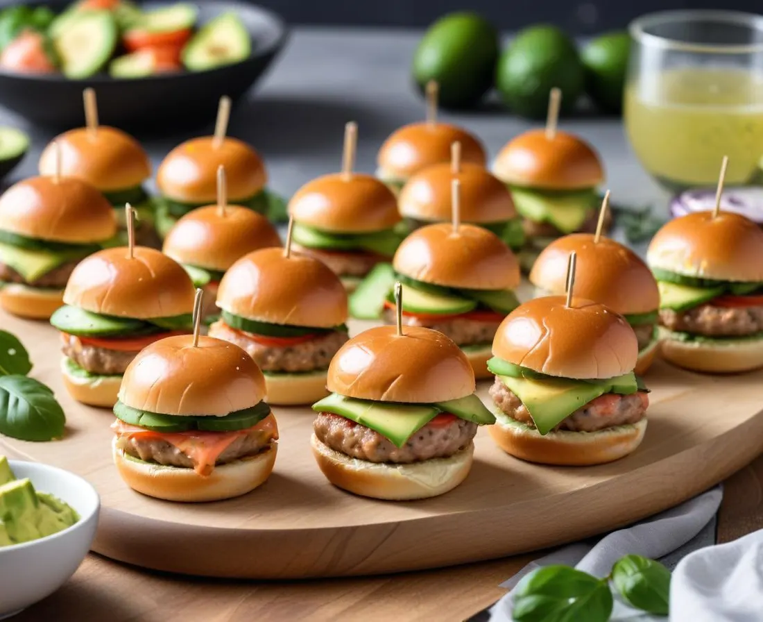 Mini-burgers de saumon et avocat
