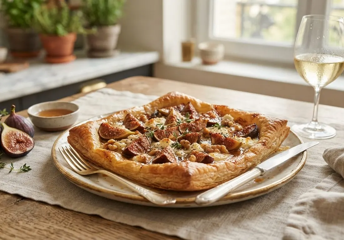 Tarte fine aux figues et chèvre