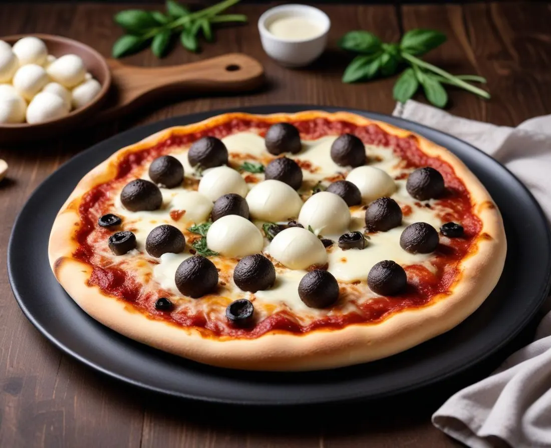 Pizza Truffe Noire, Mozzarella et Champignons