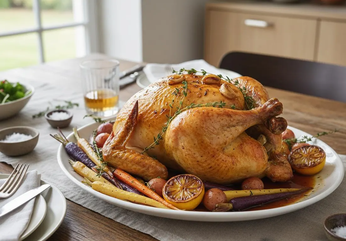 Le Grand Poulet Rôti du Dimanche à l'Ail et au Thym