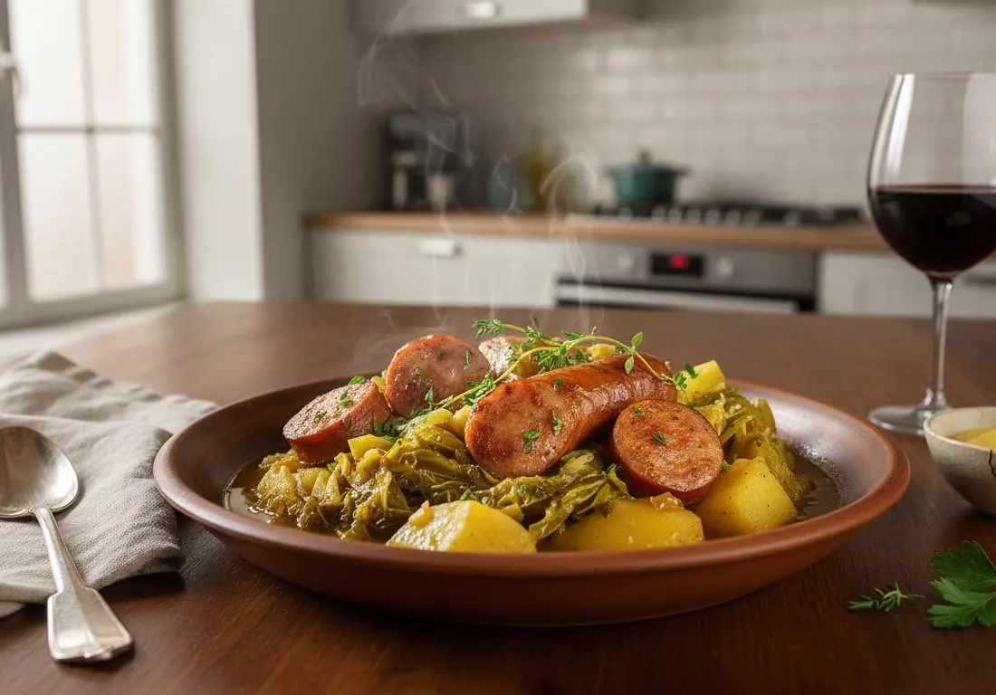 Potée de Chou Vert aux Saucisses Fumées Express au Cookeo