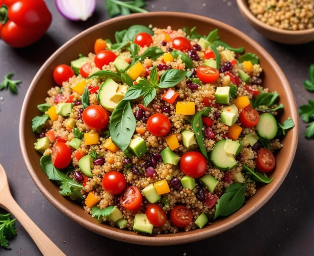 Salade de quinoa aux légumes printaniers