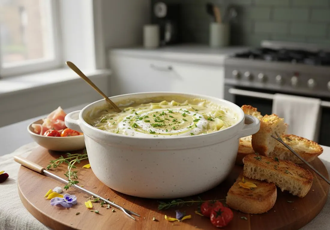 Fondue de poireaux à la crème onctueuse