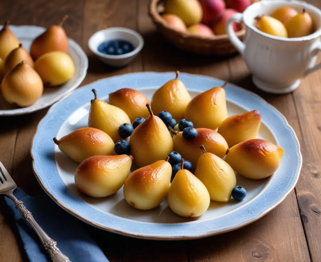 Bouchées de poires rôties et bleu d’Auvergne