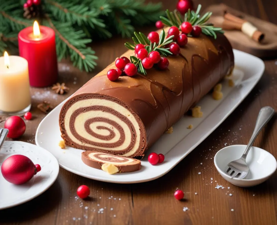 Bûche de Noël roulée