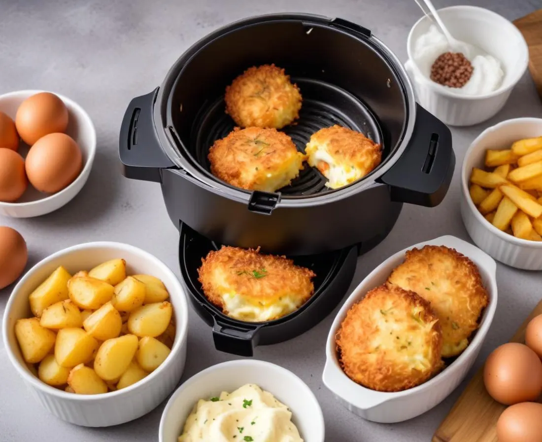 Pommes de Terre Rissolées et Œufs Cocotte à l'Air Fryer