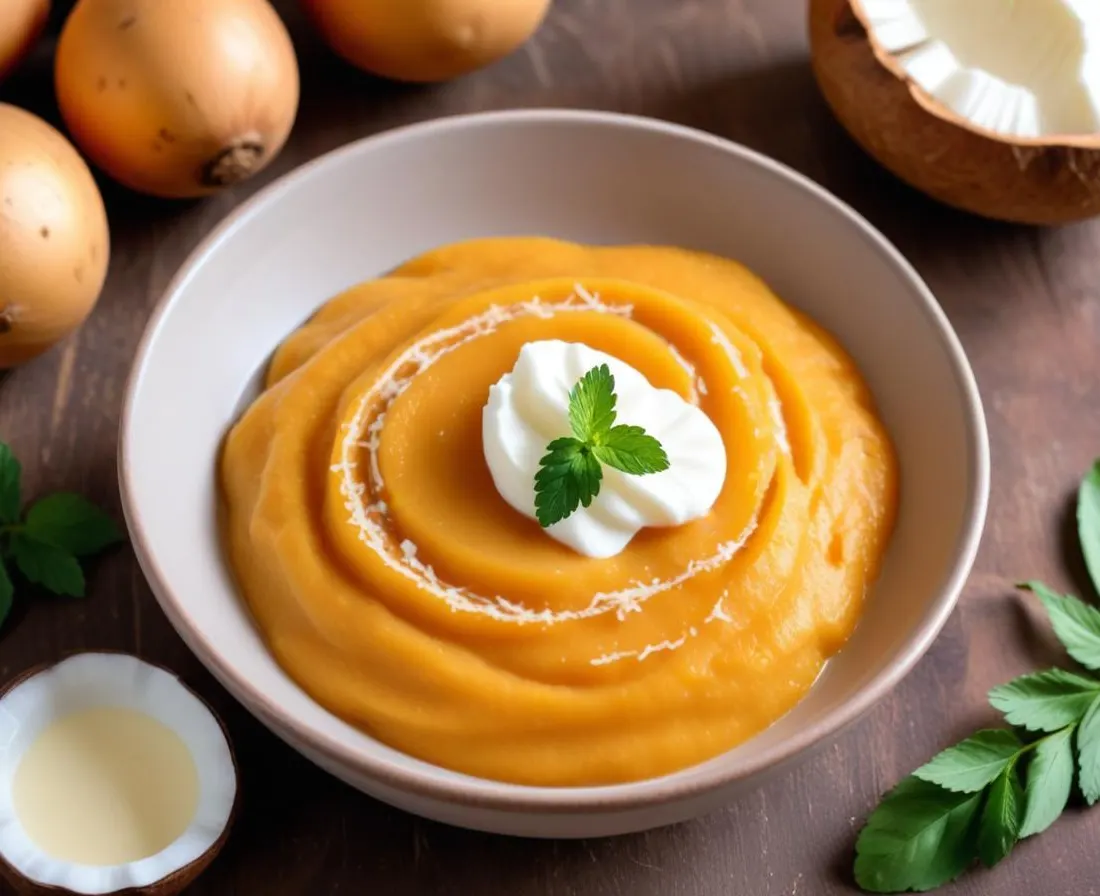 Purée de patates douces et coco
