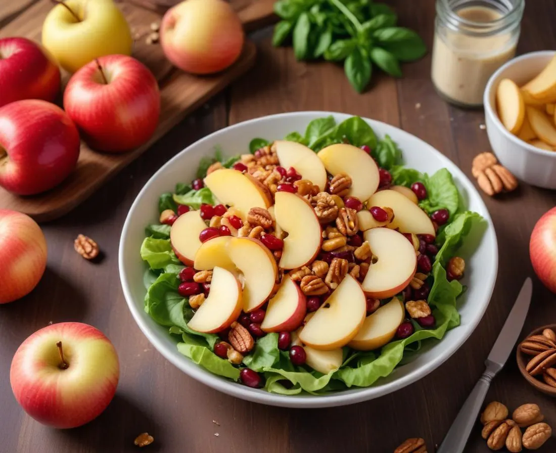 Salade Croquante de Chou Rouge, Pommes et Noix