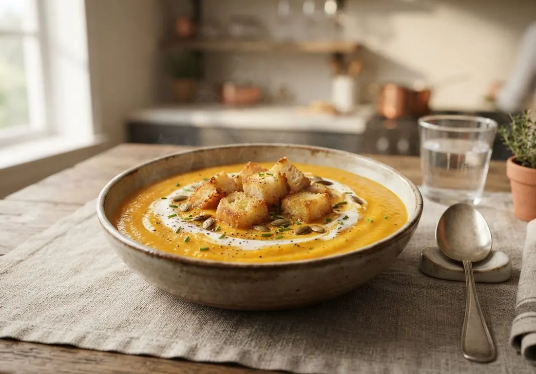 Velouté de potiron et croûtons
