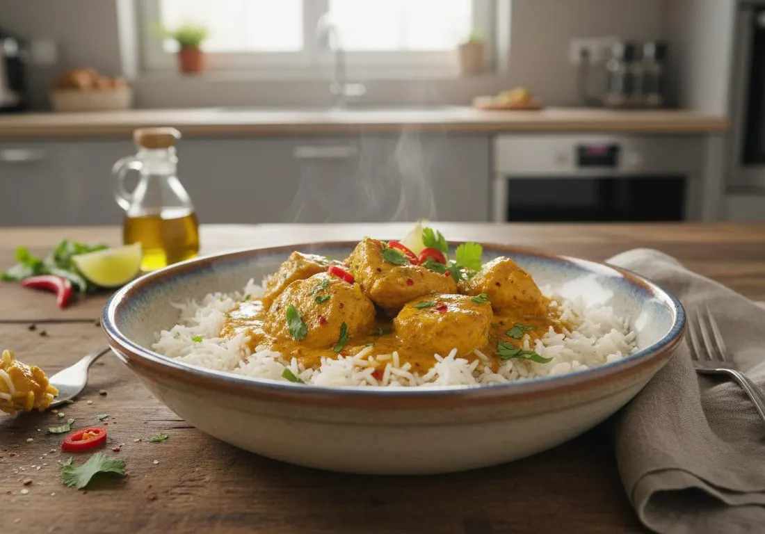 Poulet Express au Curry sans Crème ni Oignon (Spécial Congelé) au Cookeo