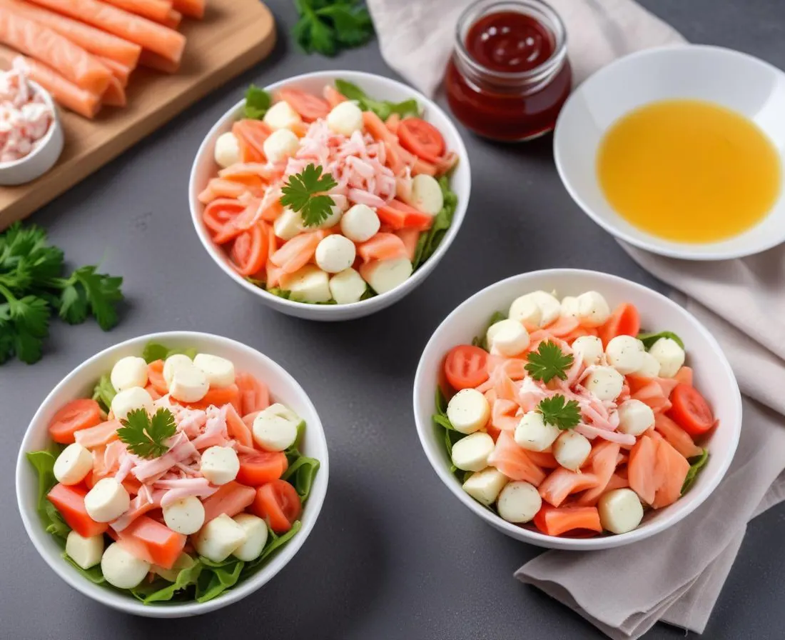 Salade Fraîcheur Pâtes, Surimi et Œufs Durs