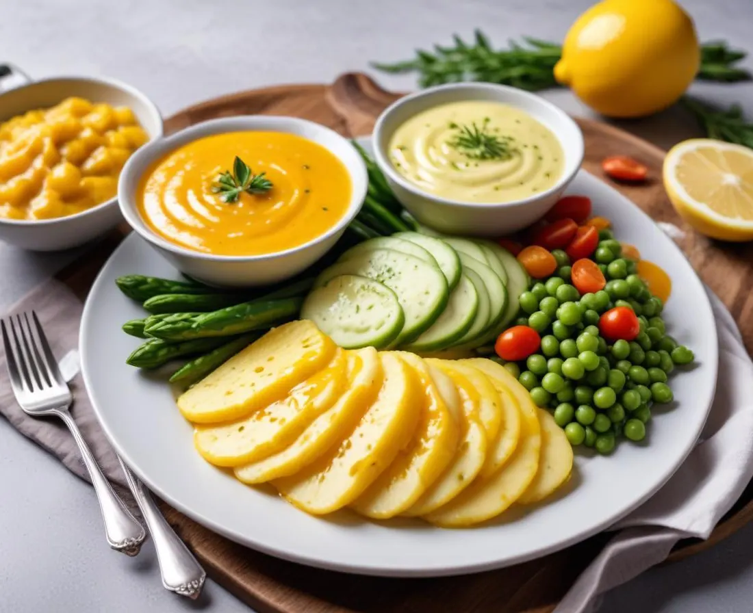 Légumes rôtis au four et sauce yaourt citronnée