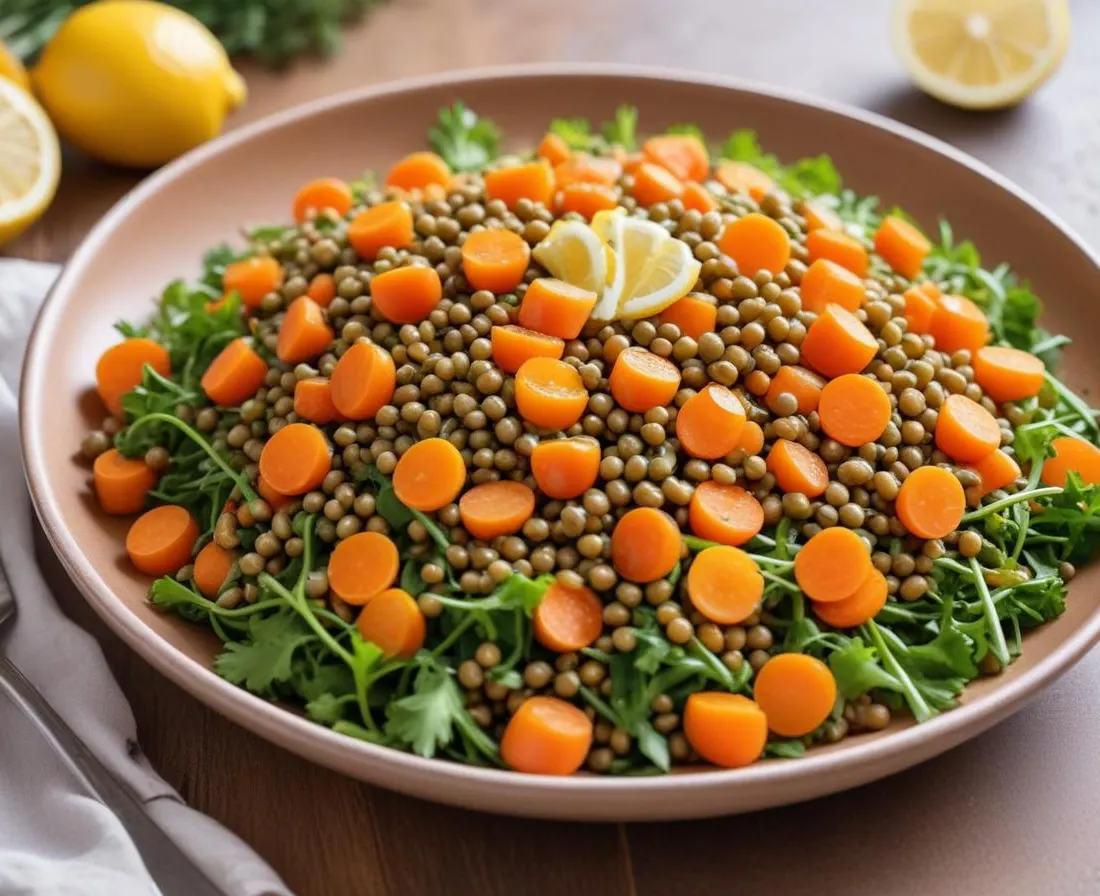 Salade de Lentilles aux Carottes Râpées et Vinaigrette au Citron