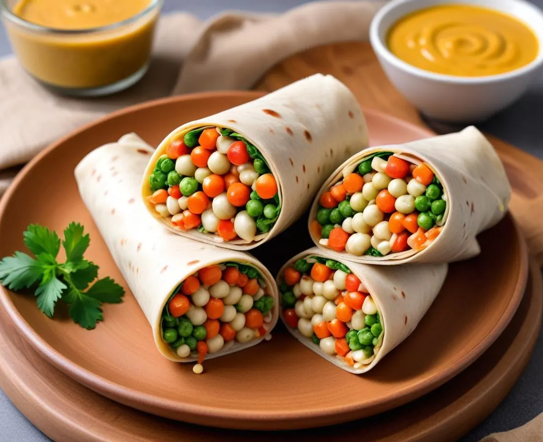 Wrap aux Pois Chiches Rôtis et Sauce Tahini
