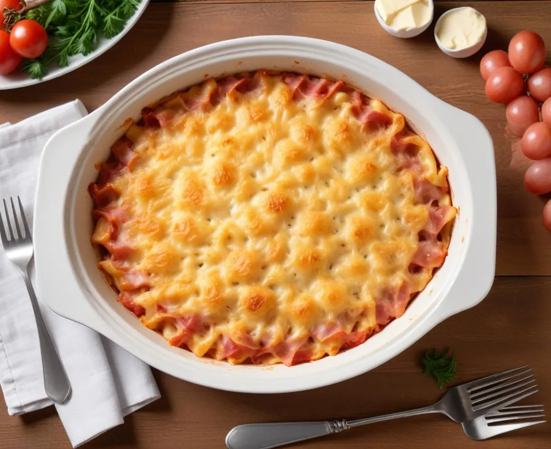 Gratin de Pâtes Express au Jambon
