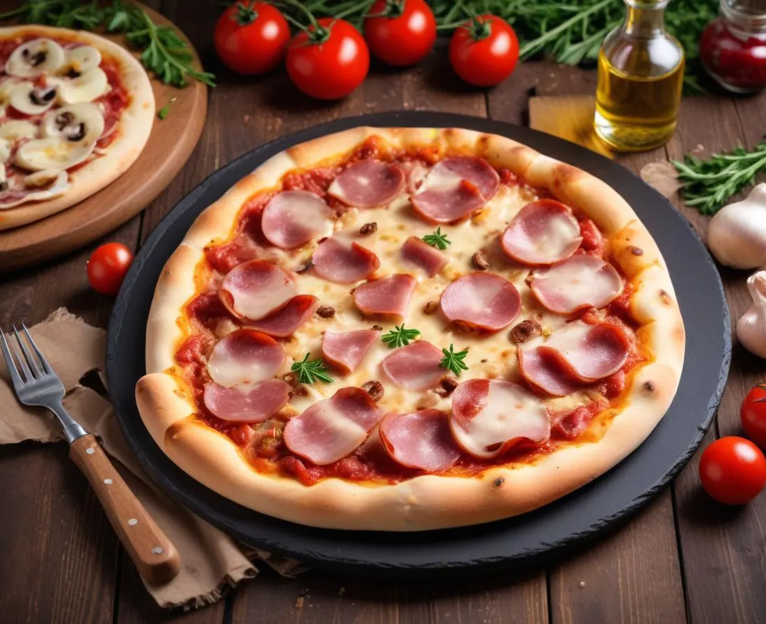Pizza Campagnarde aux Lardons, Oignons et Champignons