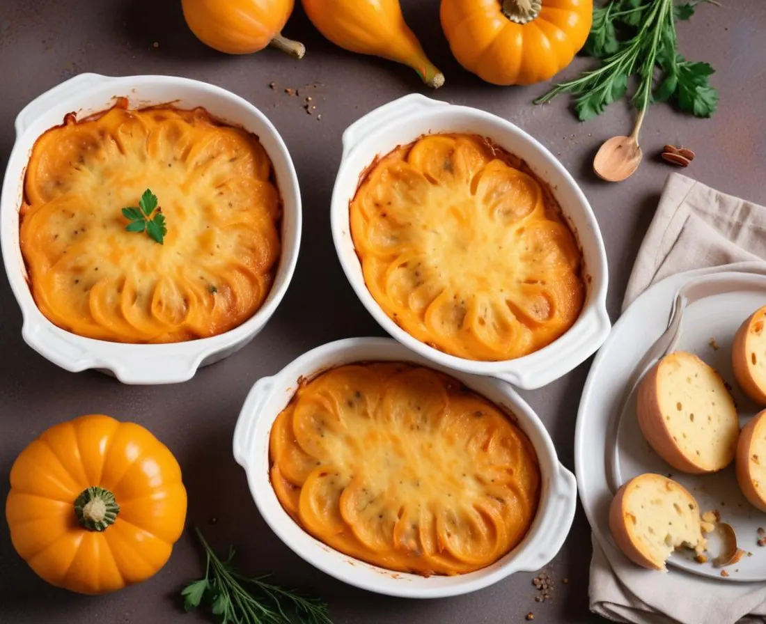 Gratin crémeux de courge butternut au fromage