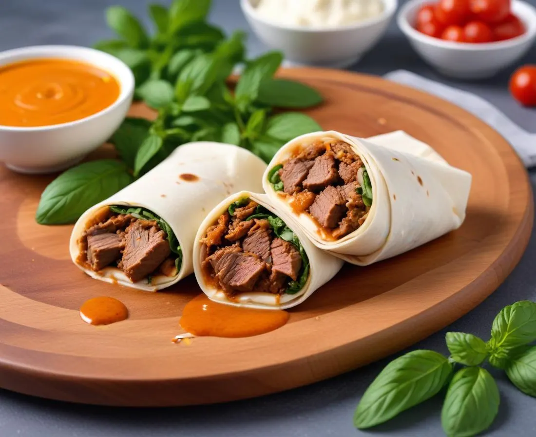 Wrap à l’Agneau Épicé et Sauce Yaourt-Menthe