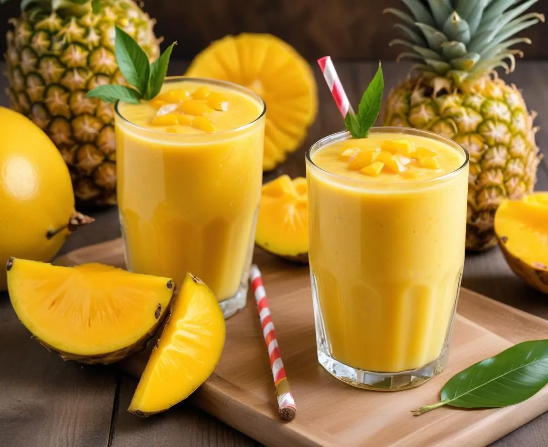 Smoothie Tropical Glacé Mangue-Ananas