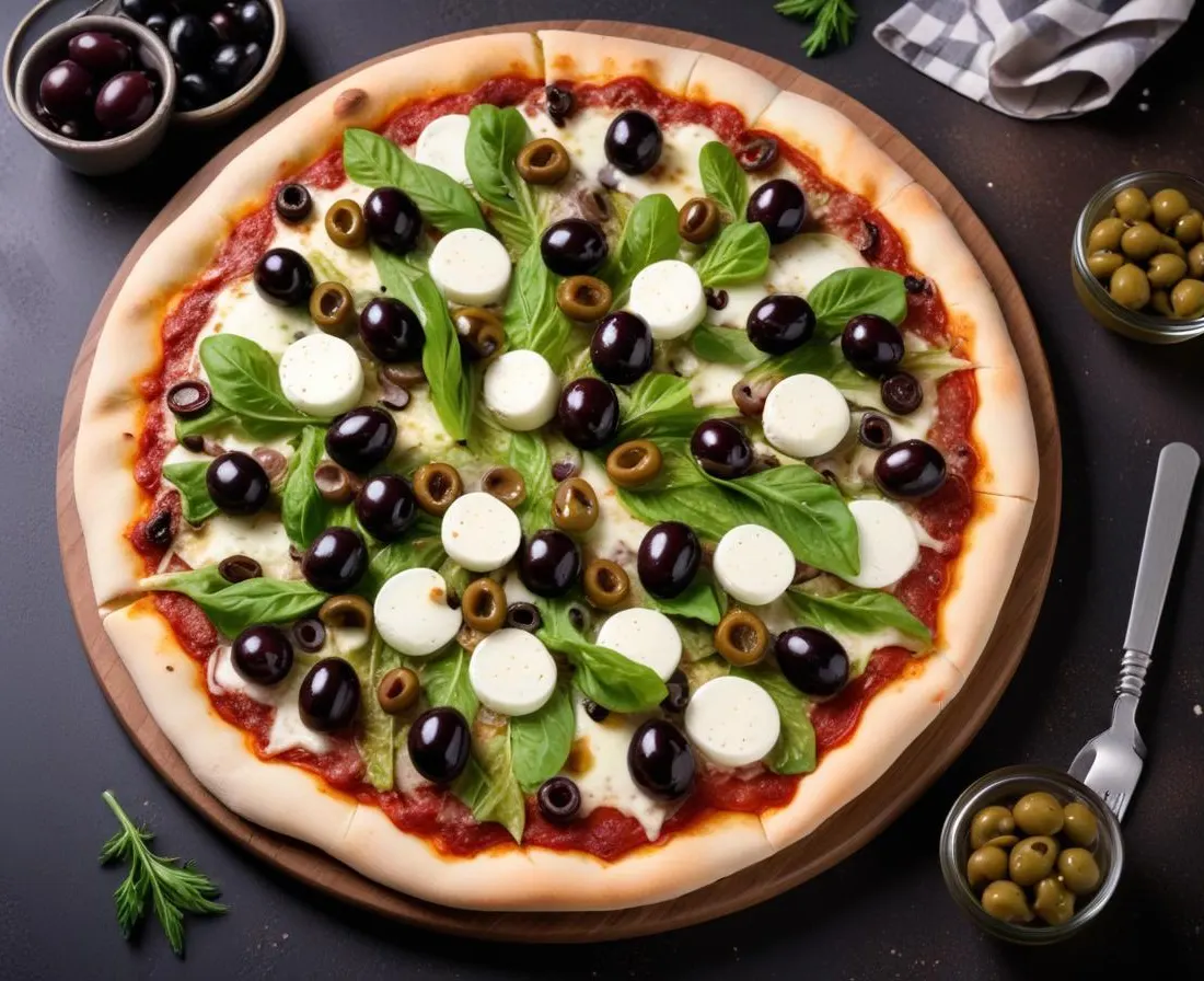 Pizza Romaine aux Anchois, Mozzarella, Olives et Câpres