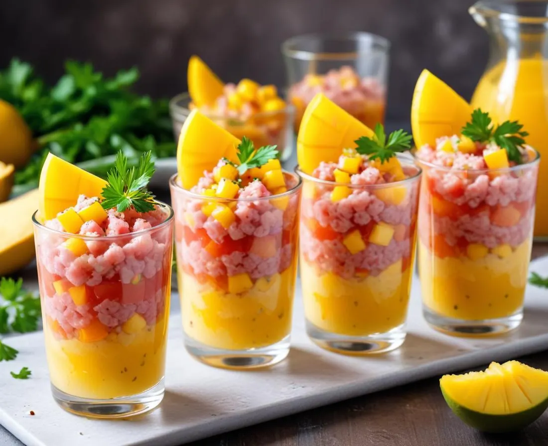 Verrines de Tartare de Thon à la Mangue