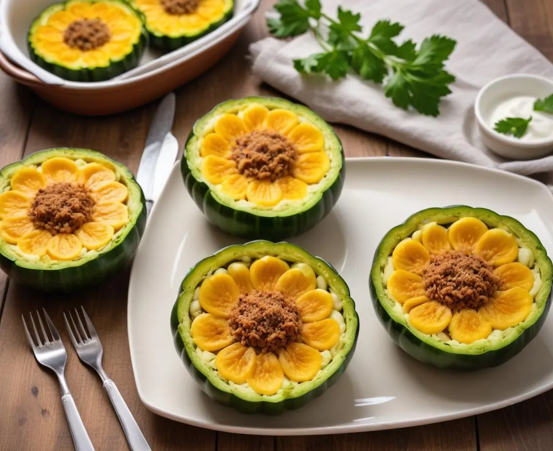 Courgettes Rondes Farcies au Four