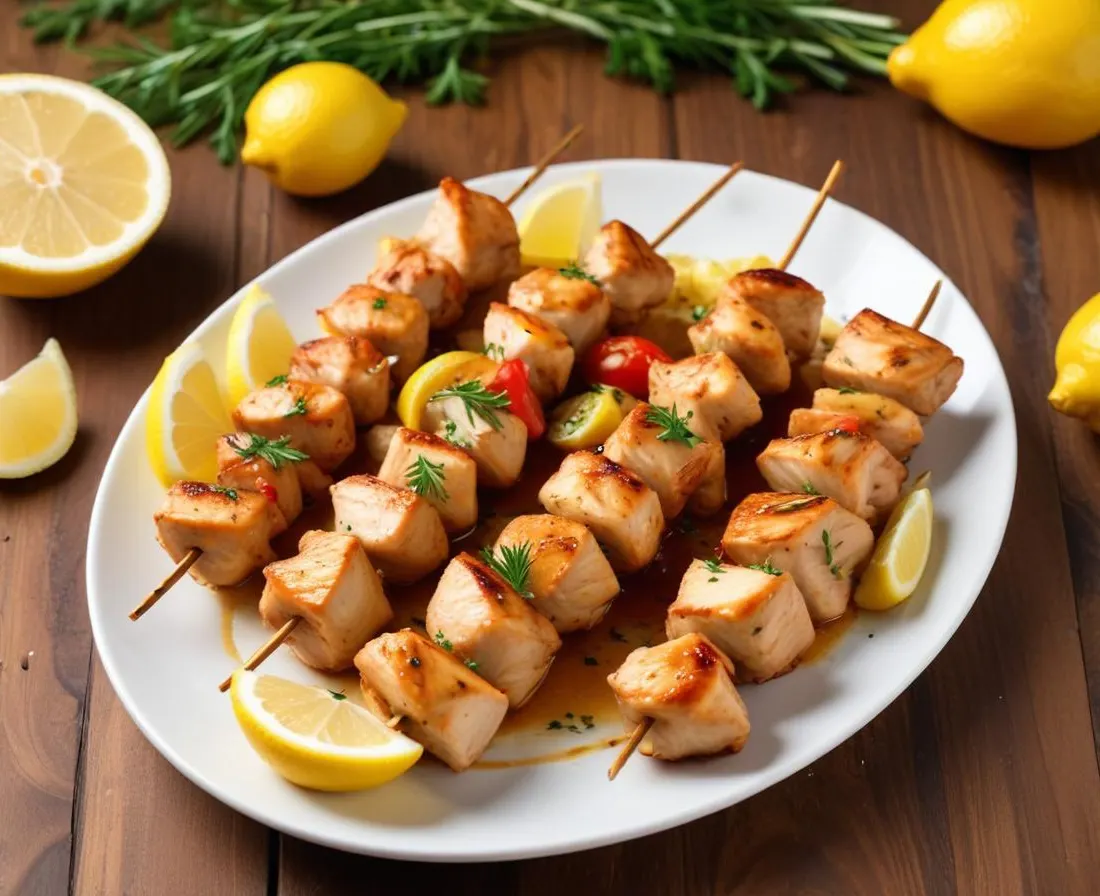 Brochettes de poulet mariné à la citronnelle