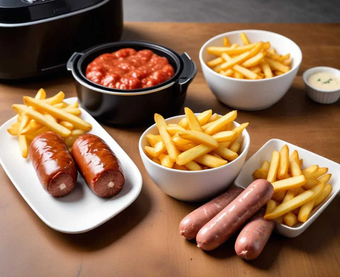 Duo Franc-Comtois : Saucisse de Montbéliard et Frites Croustillantes à l'Air Fryer