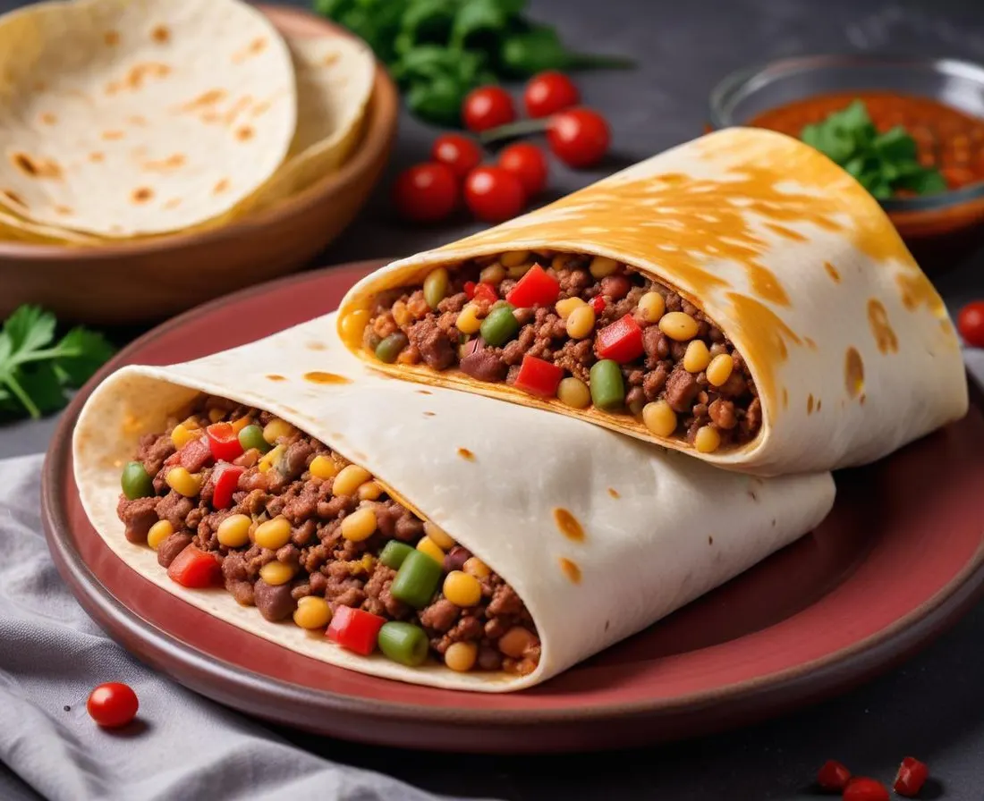 Burrito Confortable au Bœuf Haché et Haricots Rouges