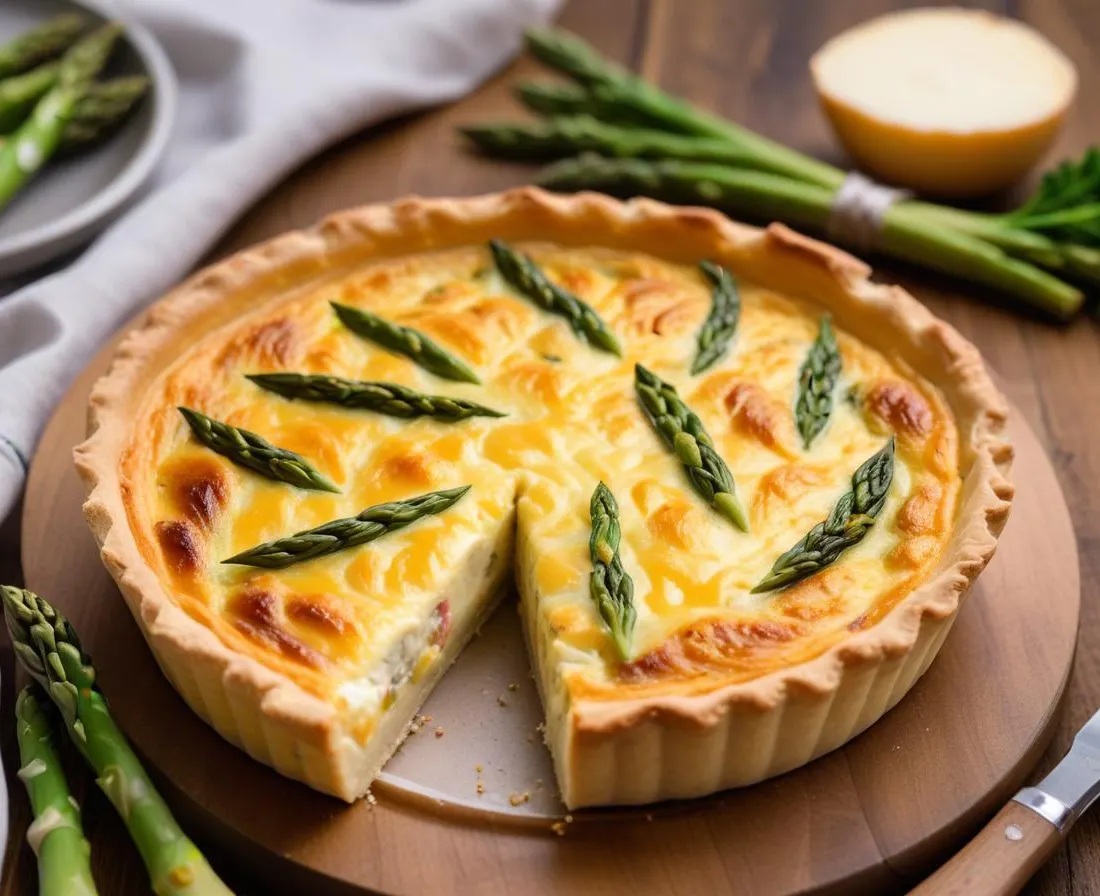 Quiche individuelle aux asperges et fromage de chèvre