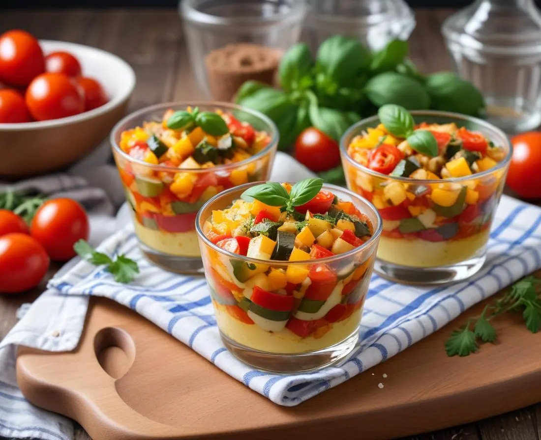Verrines de Ratatouille Froide et Œufs de Caille