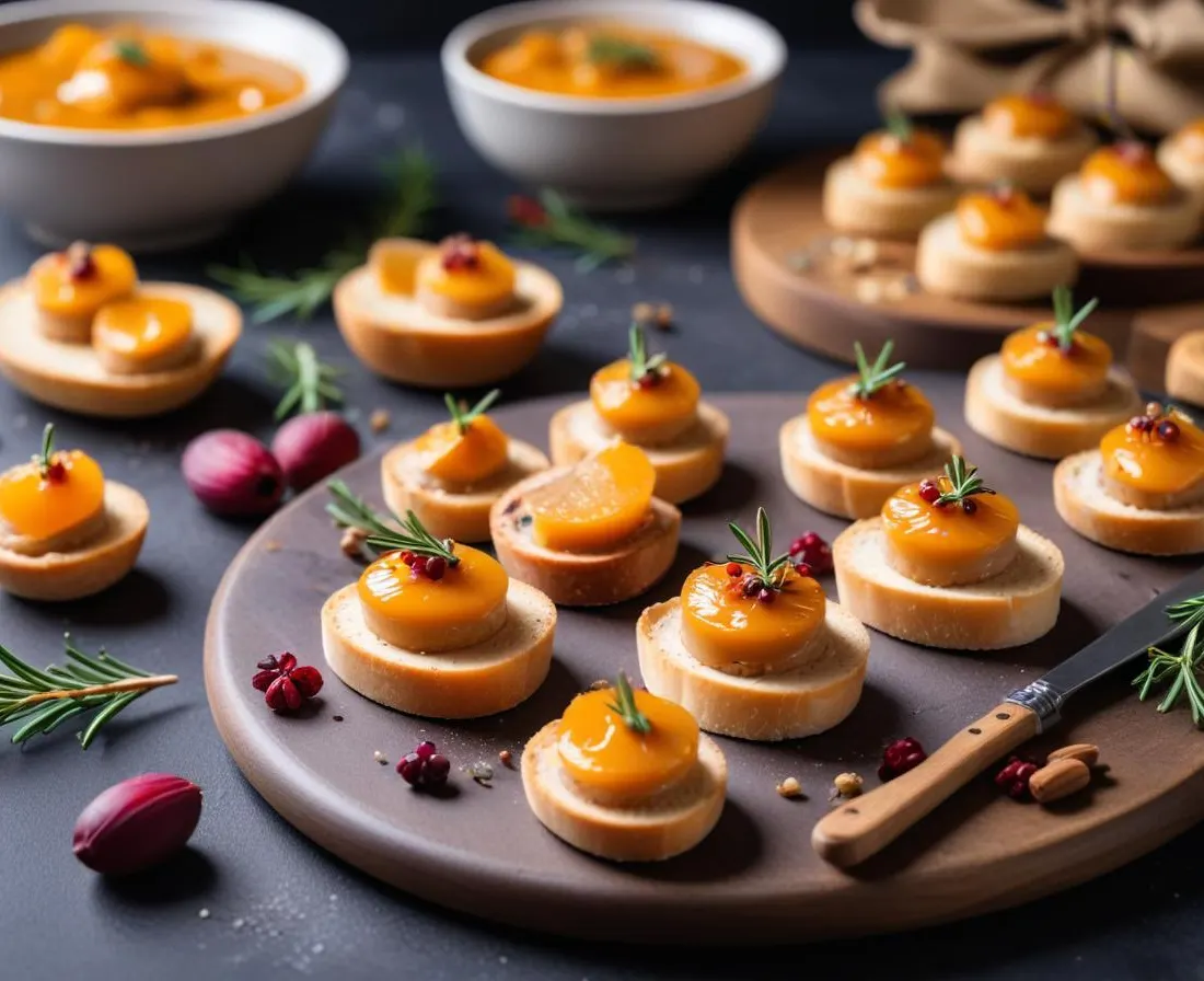 Bouchées Festives de Foie Gras et Pain d'Épices