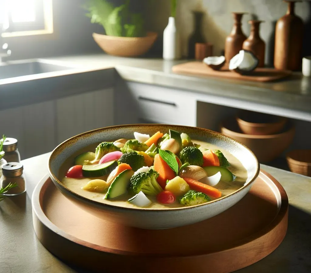 Curry de légumes nouveaux au lait de coco
