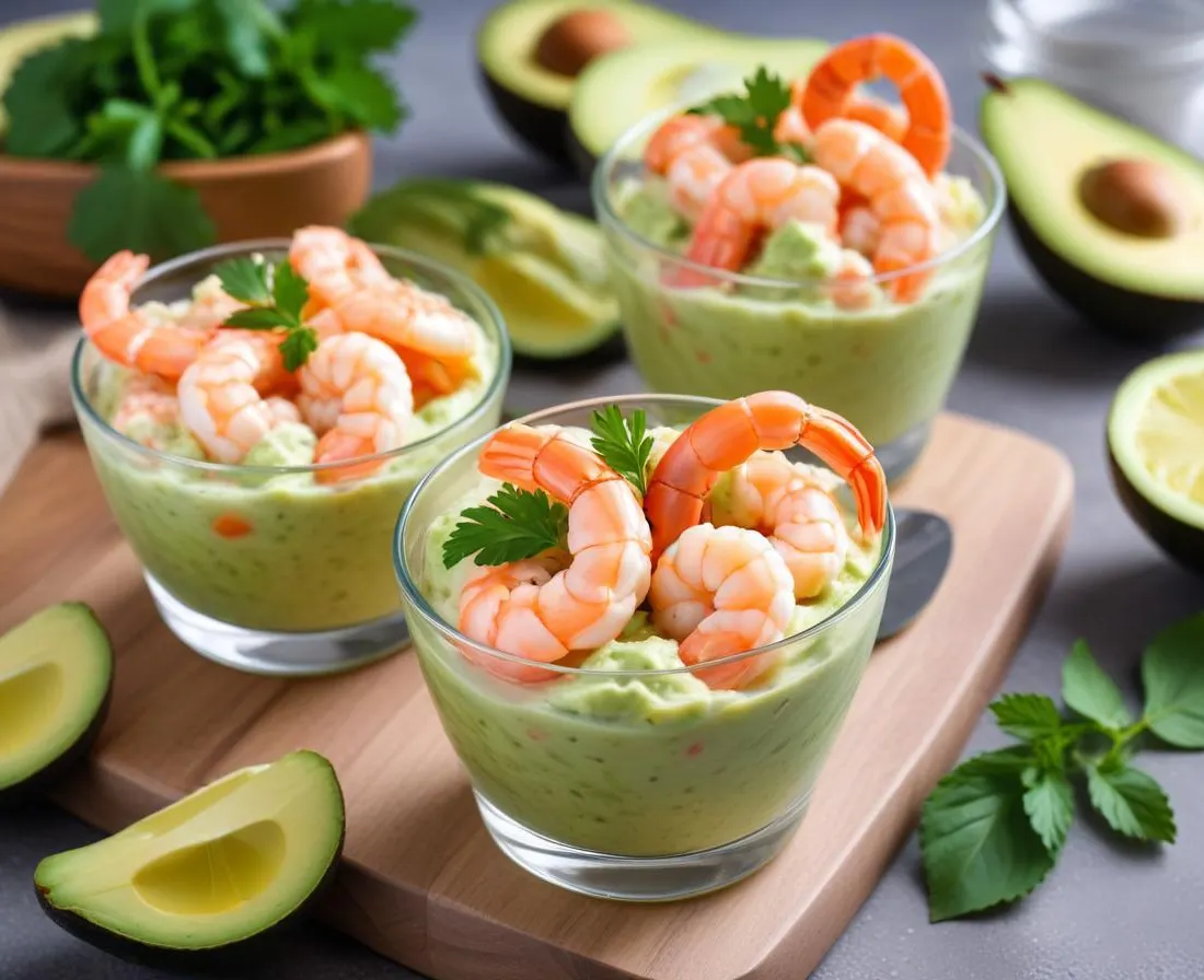 Verrines Avocat-Crevettes Rafraîchissantes