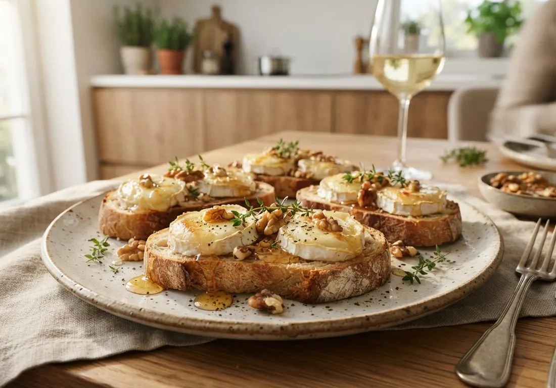 Tartines de chèvre chaud