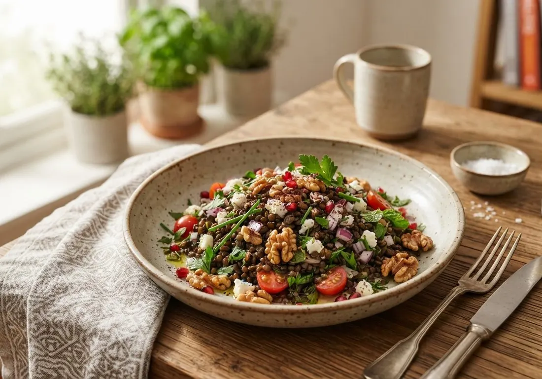 Salade de lentilles aux noix