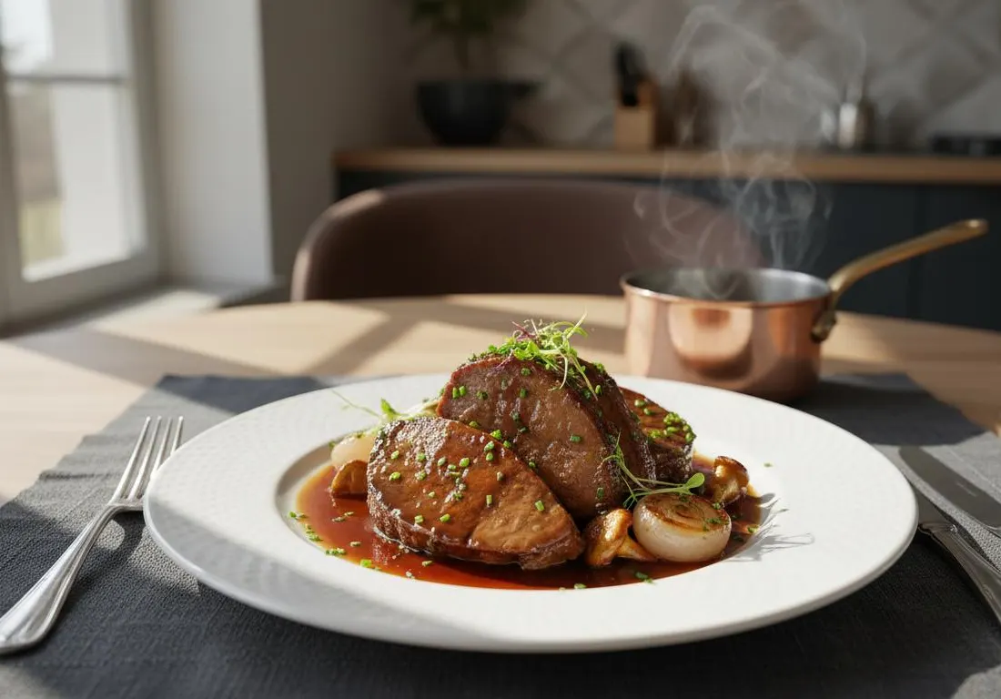Langue de Bœuf Fondante à la Sauce Madère au Cookeo