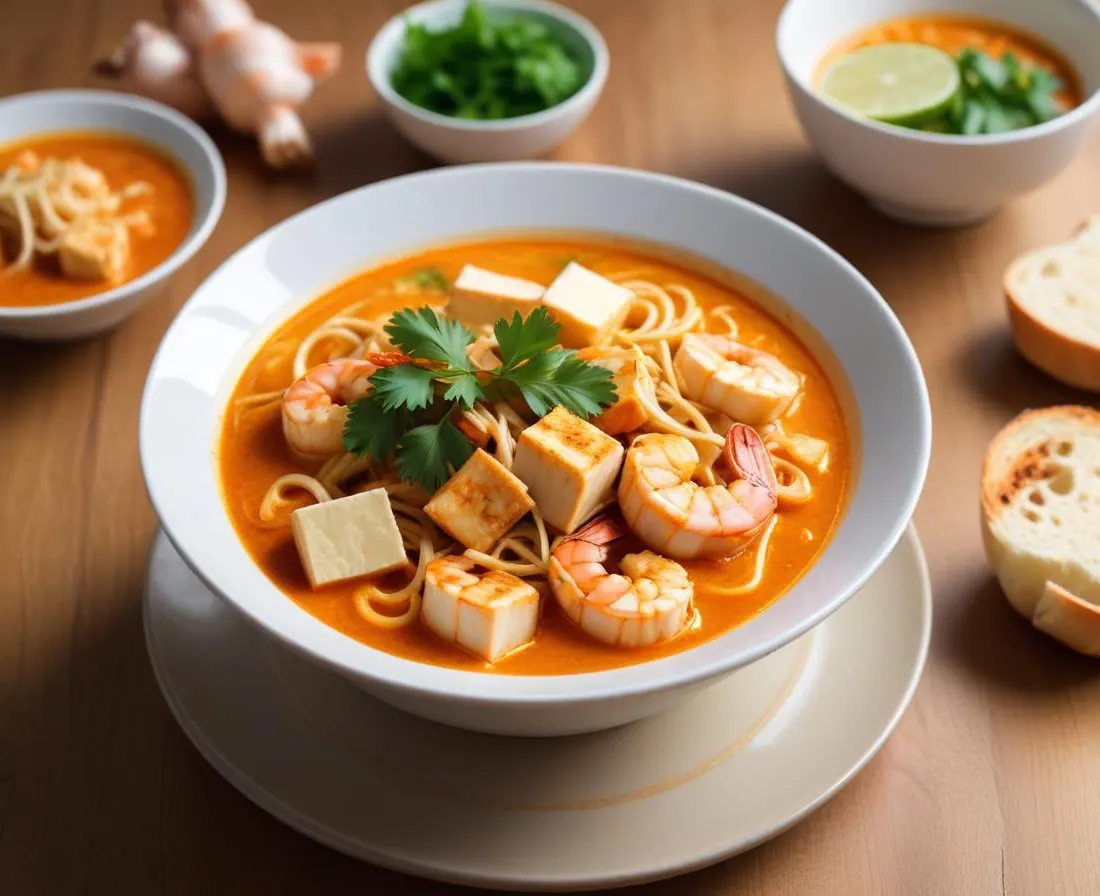 Laksa aux Crevettes et Tofu