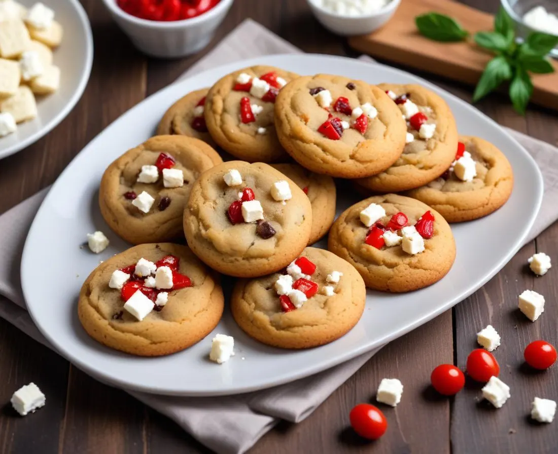 Cookies Salés Poivrons Grillés et Feta