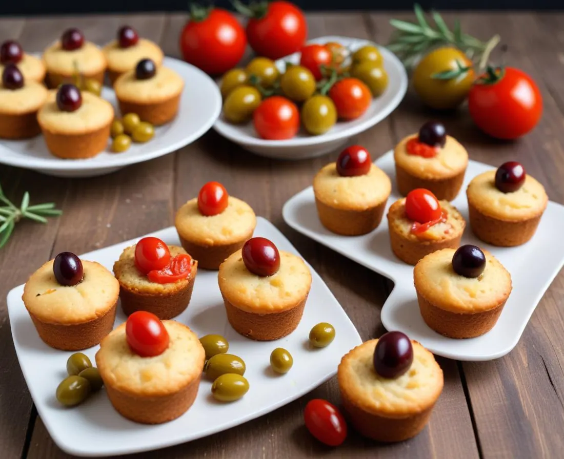 Mini Cakes Estivaux aux Olives et Tomates Séchées