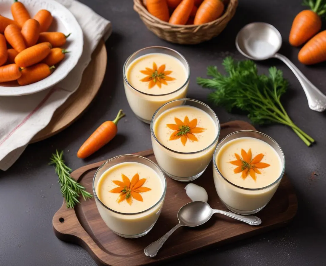 Velouté de carottes et lait de coco en verrine