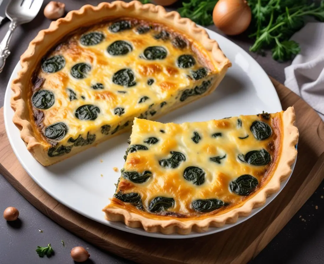 Quiche aux Épinards et Champignons Frais