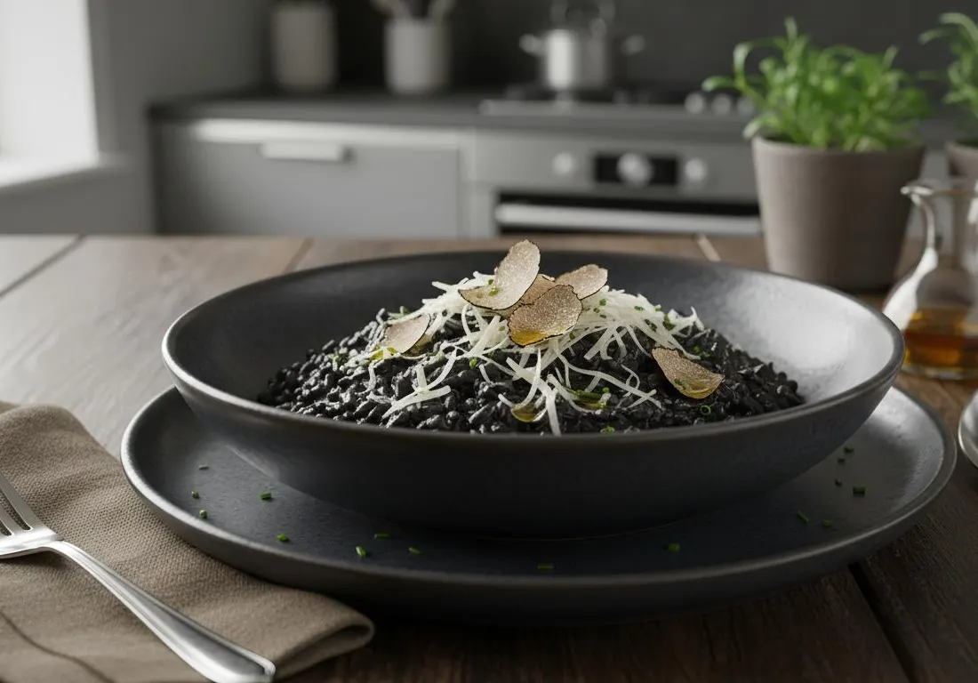 Risotto Noir Mystère à la Truffe et Parmesan