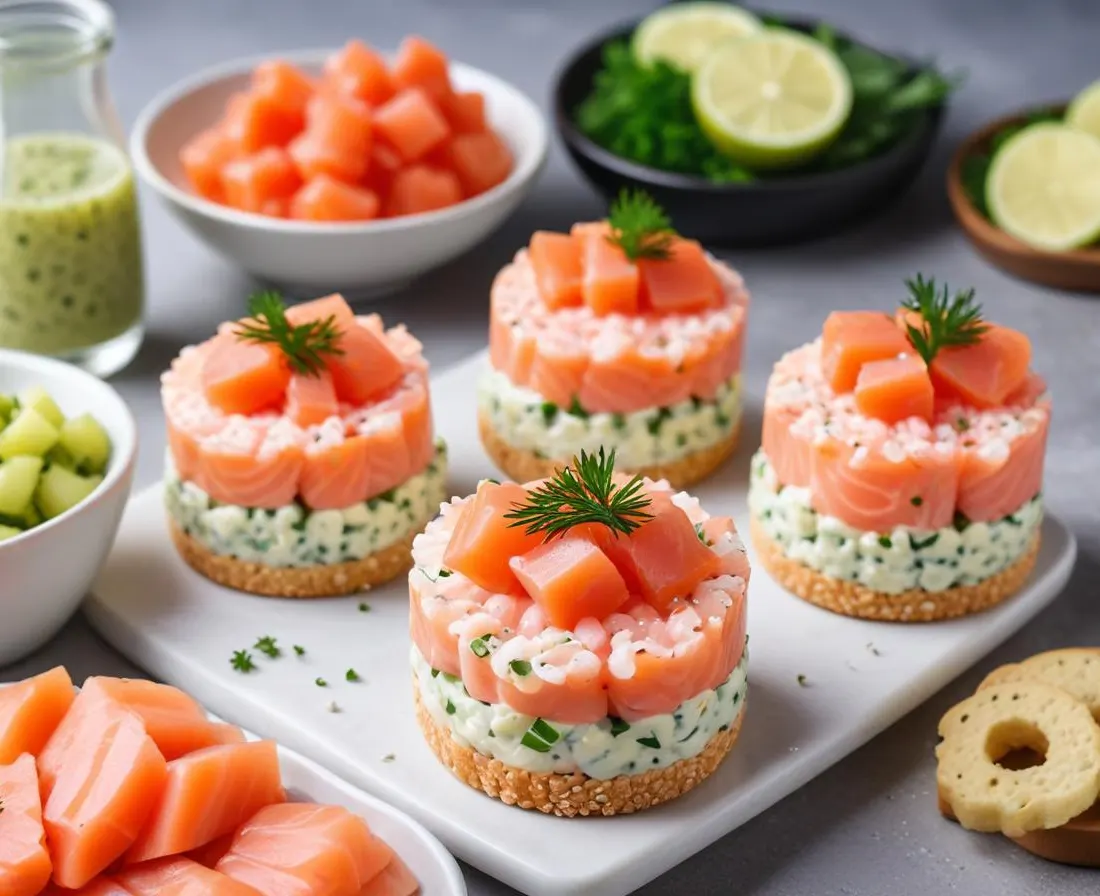 Verrines de Tartare de Saumon et Concombre