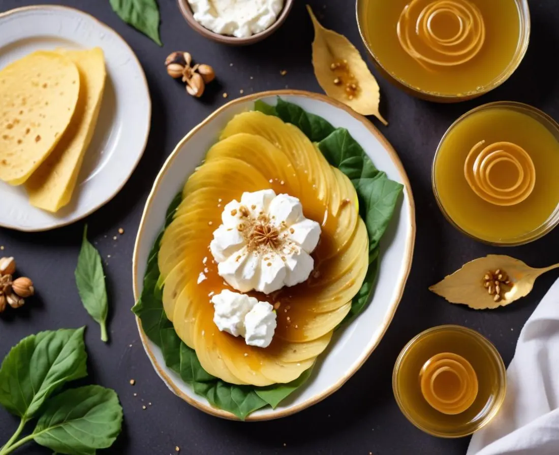 Feuilles d'Or aux Courgettes, Chèvre et Miel